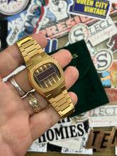 Load image into Gallery viewer, Vintage 1976 Bulova Computron LED Gold Tone Quartz Watch