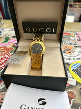 Load image into Gallery viewer, Vintage GUCCI 5400M Gold Diamond Dial Men’s Dress Quartz Watch w/ Box