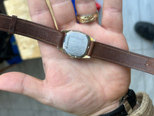 Load image into Gallery viewer, Vintage 1940’s Helbros Hand Wind 10k RGP Fang Lug Tank Watch