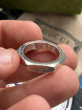Load image into Gallery viewer, GUCCI .925 Silver Hexagon Ring Size 9.5