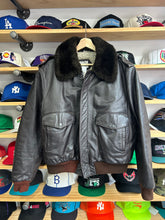 Load image into Gallery viewer, Vintage Leather Fur Collar G-1 Bomber Jacket 44 Large