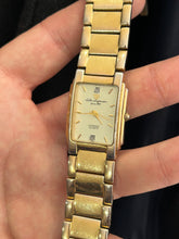 Load image into Gallery viewer, Vintage 1980s Jules Jurgensen Men’s Gold Tank Diamond Quartz Watch