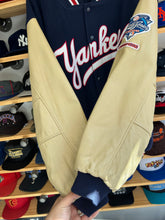 Load image into Gallery viewer, Vintage Majestic New York Yankees Leather / Wool Script Varsity Jacket XL