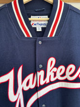 Load image into Gallery viewer, Vintage Majestic New York Yankees Leather / Wool Script Varsity Jacket XL