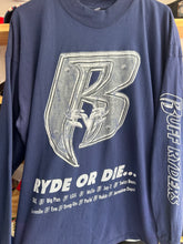 Load image into Gallery viewer, Vintage Ruff Ryders Ryde or Die Rap Promo Long Sleeve Navy Mock Neck Tee XL
