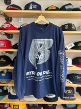 Load image into Gallery viewer, Vintage Ruff Ryders Ryde or Die Rap Promo Long Sleeve Navy Mock Neck Tee XL