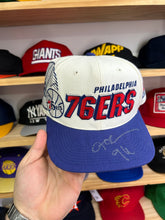 Load image into Gallery viewer, Vintage 1996 Sports Specialties Philadelphia 76ers Shadow SnapBack Autographed by Allen Iverson