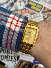 Load image into Gallery viewer, Vintage 90s Pierre Cardin Gold 26MM Tank Quartz Watch