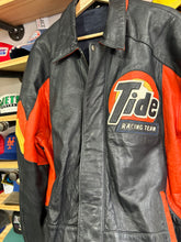 Load image into Gallery viewer, Vintage NASCAR Tide Racing Team Leather Jacket XL