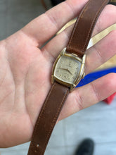Load image into Gallery viewer, Vintage 1940’s Helbros Hand Wind 10k RGP Fang Lug Tank Watch