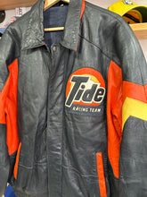 Load image into Gallery viewer, Vintage NASCAR Tide Racing Team Leather Jacket XL