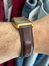 Load image into Gallery viewer, Vintage 80s / 90s Gold Art Deco Style Jump Seconds Quartz Watch