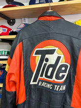 Load image into Gallery viewer, Vintage NASCAR Tide Racing Team Leather Jacket XL