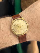 Load image into Gallery viewer, Vintage 1960s Benrus 34MM Hand Wind Gold Plated Watch
