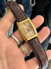 Load image into Gallery viewer, Vintage 80s / 90s Gold Art Deco Style Jump Seconds Quartz Watch