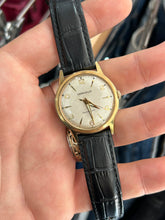 Load image into Gallery viewer, Vintage 1967 Caravelle Bulova Linen Dial Gold Case Manual Wind Watch