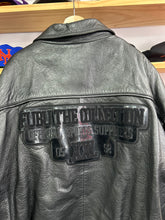 Load image into Gallery viewer, Vintage FUBU Sport Collection Black Leather Chenille Patch Jacket XL / 2XL