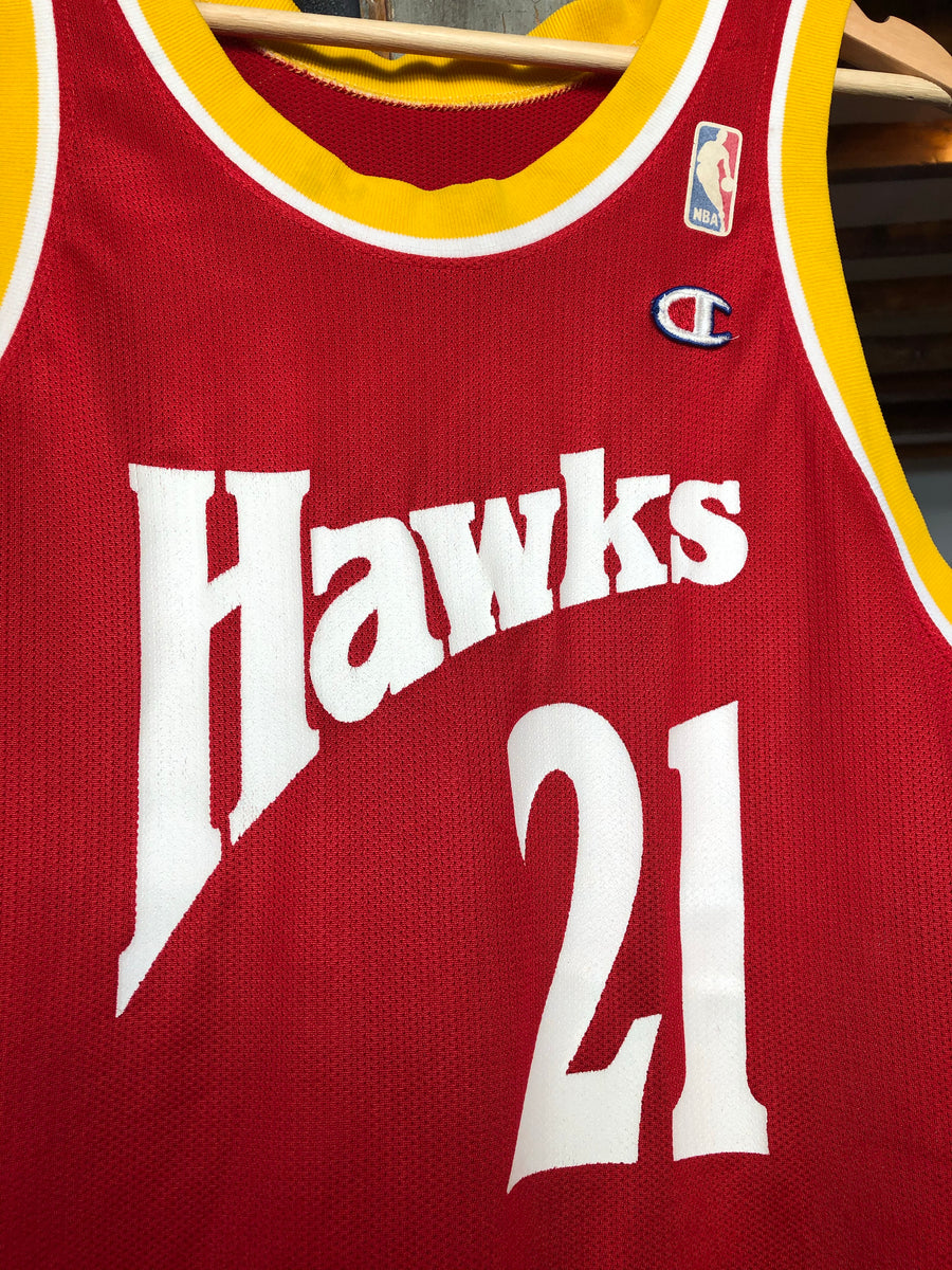 1992-94 Atlanta Hawks Wilkins #21 Champion Away Jersey (Excellent) S