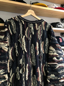 Vintage Coogi Multicolor 3D Multi Color Knit Quarter Zip Sweater 2XL