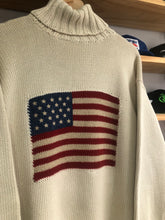 Load image into Gallery viewer, Vintage Polo Ralph Lauren USA Flag Knit Turtleneck Sweater Size Large

