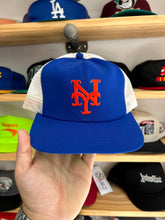 Load image into Gallery viewer, Vintage New York Mets Custom Logo Empire Blue / White Mesh Trucker SnapBack
