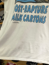 Load image into Gallery viewer, Vintage 1995 Post-Rapture Milk Cartons Art Tee Size XL
