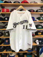 Load image into Gallery viewer, Deadstock Vintage Majestic Milwaukee Brewers Lyle Overbay Authentic Jersey Size 60
