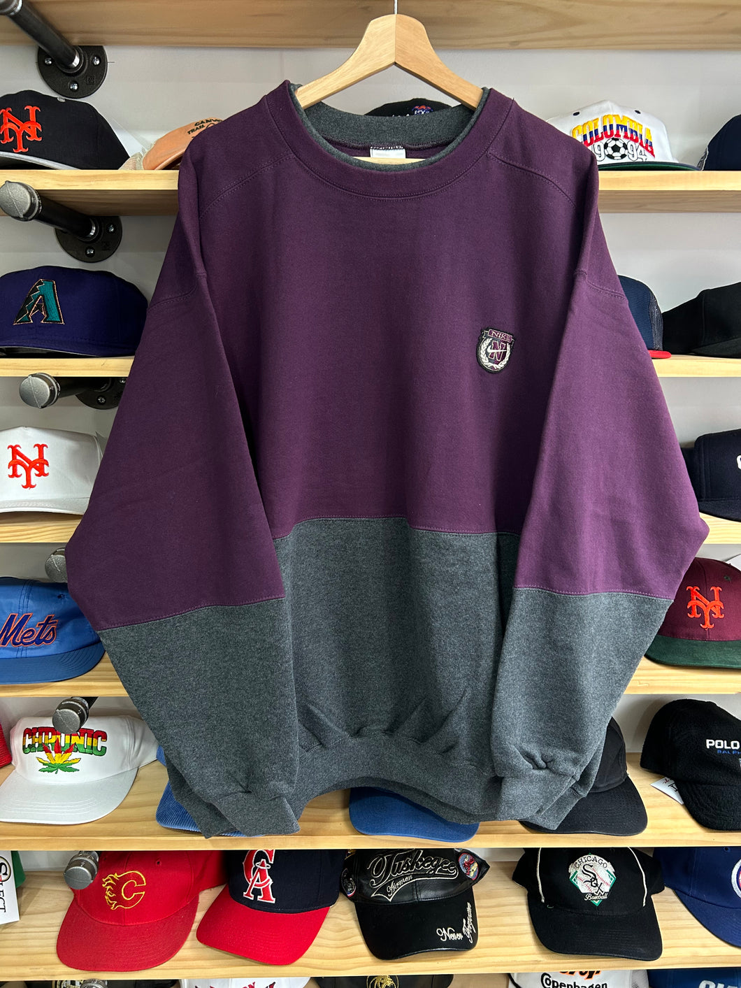 Vintage 90s Nike Made in USA Two Tone Crewneck Sweater XL