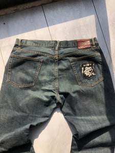 Vintage Ralph Lauren Rugby Patch Graphic Denim Jeans Size 36x34