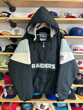 Load image into Gallery viewer, Vintage Oakland Raiders Starter Hooded Front Pouch Pullover Jacket Large
