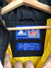 Load image into Gallery viewer, Vintage Starter Pittsburgh Steelers Quarter Zip Puffer Jacket Size Large
