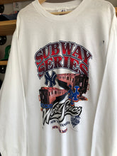 Load image into Gallery viewer, Deadstock Vintage Logo Athletic Yankees VS Mets 2000 Subway Series WS Long Sleeve Tee Size XL
