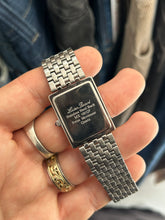 Load image into Gallery viewer, Vintage 1980s Lucien Piccard Swiss Basket Weave Stainless Steel Tank Quartz Watch
