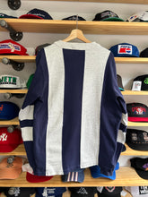 Load image into Gallery viewer, Vintage Polo Ralph Lauren Gray / Navy Uni Crest Baseball Sweater Large
