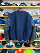 Load image into Gallery viewer, Vintage Made in USA Blank Wool Leather Varsity Jacket Medium

