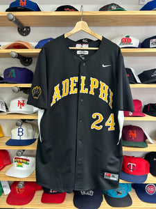 Vintage Nike Y2K Adelphi University Panthers Baseball Jersey XL