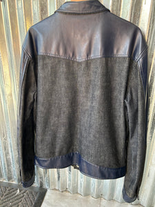 Vintage Versace Jeans Couture Denim / Leather Jacket Large