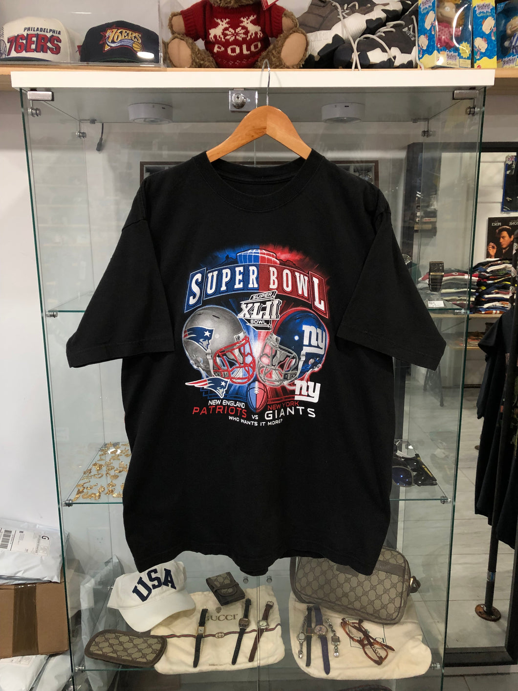 Vintage Reebok 2008 Patriots Vs Giants Super Bowl XLII Tee Size Large
