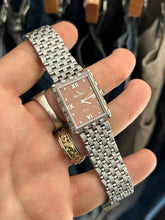 Load image into Gallery viewer, Vintage 1980s Lucien Piccard Swiss Basket Weave Stainless Steel Tank Quartz Watch
