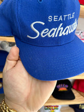 Load image into Gallery viewer, Vintage 1980s Sports Specialties Seattle Seahawks Single Line Wool Script Snapback
