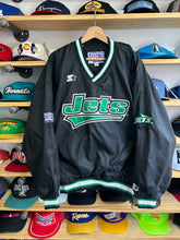 Load image into Gallery viewer, Vintage 90s Starter New York Jets Cotton Lined Pullover Windbreaker Large
