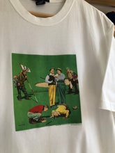 Load image into Gallery viewer, Vintage John Falter Eighteenth Hole Golf Art Tee Size L/XL
