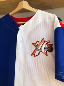 Vintage Majestic NBA Philadelphia 76ers Allen Iverson Baseball Jersey Size XL