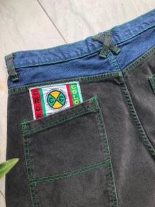 Vintage Cross Colors Colorblock Jean Shorts Size 40