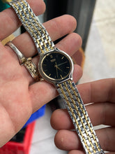 Load image into Gallery viewer, Vintage 1990 Seiko Black Dial Two Tone Slim Quartz Watch
