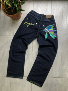 Vintage Coogi Chief Head Embroidered Jeans Size 34x34