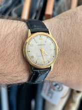 Load image into Gallery viewer, Vintage 1967 Caravelle Bulova Linen Dial Gold Case Manual Wind Watch
