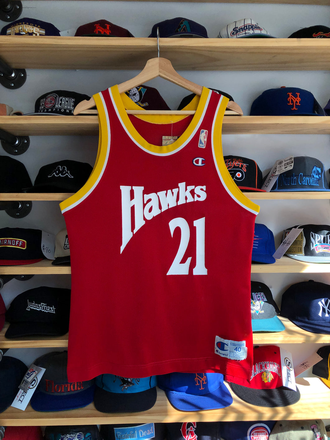 Vintage Atlanta Hawks Dominique Wilkins Champion Jersey 40 Medium