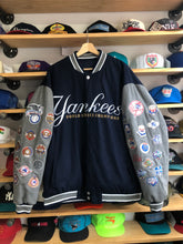 Load image into Gallery viewer, 2010s JH Design New York Yankees World Series Patch Wool Reversible Bomber Jacket Size 2XL

