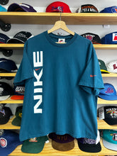 Load image into Gallery viewer, Vintage Nike Made in USA Teal / Aqua Spellout Tee Large
